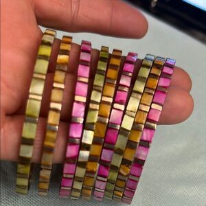 Vibrant Pink and Orange Bohemian Bracelets